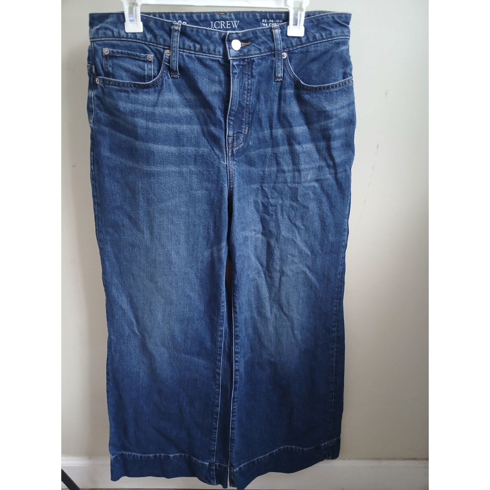 Womens J Crew Re-Imagined 32p" Waist '96 Denim Trouser Jeans Dark Wash